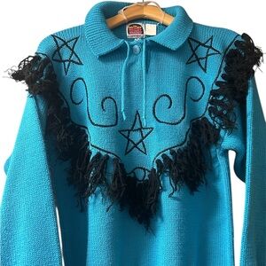 Vintage 70s Miller Outerwear Western Fringe Sweater